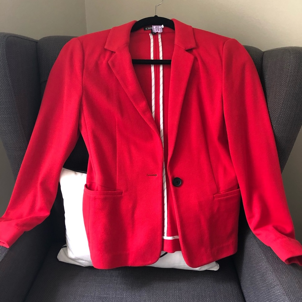 Express red ponte blazer